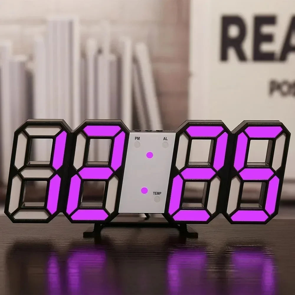 Interior Digital Clock Wall Decor Large Mode Watches Decoration for Bedroom Home and Decoration 3D Hanging Night Room Clocks Led