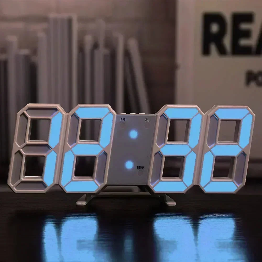 Digital Clock Wall Clocks Decoration for Bedroom Adjustable Electronic Watches 3D LEDs Home Decor Night Mode Watch Glowing
