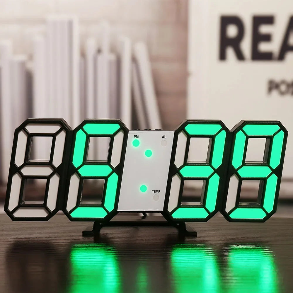 Interior Digital Clock Wall Decor Large Mode Watches Decoration for Bedroom Home and Decoration 3D Hanging Night Room Clocks Led