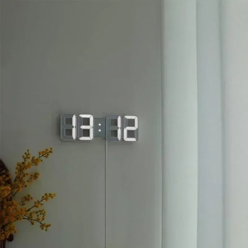Digital Clock Wall Clocks Decoration for Bedroom Adjustable Electronic Watches 3D LEDs Home Decor Night Mode Watch Glowing