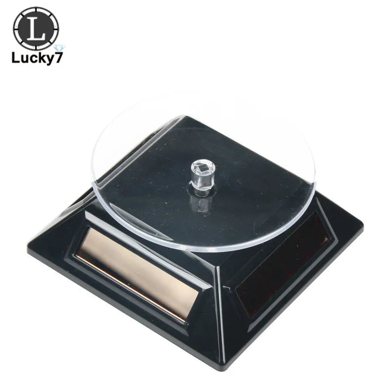 360 Turntable Solar Showcase Rotating Jewelry Watch Ring Phone Stand Display Jewelry Organizer Jewelry Display Stand 4 Colors
