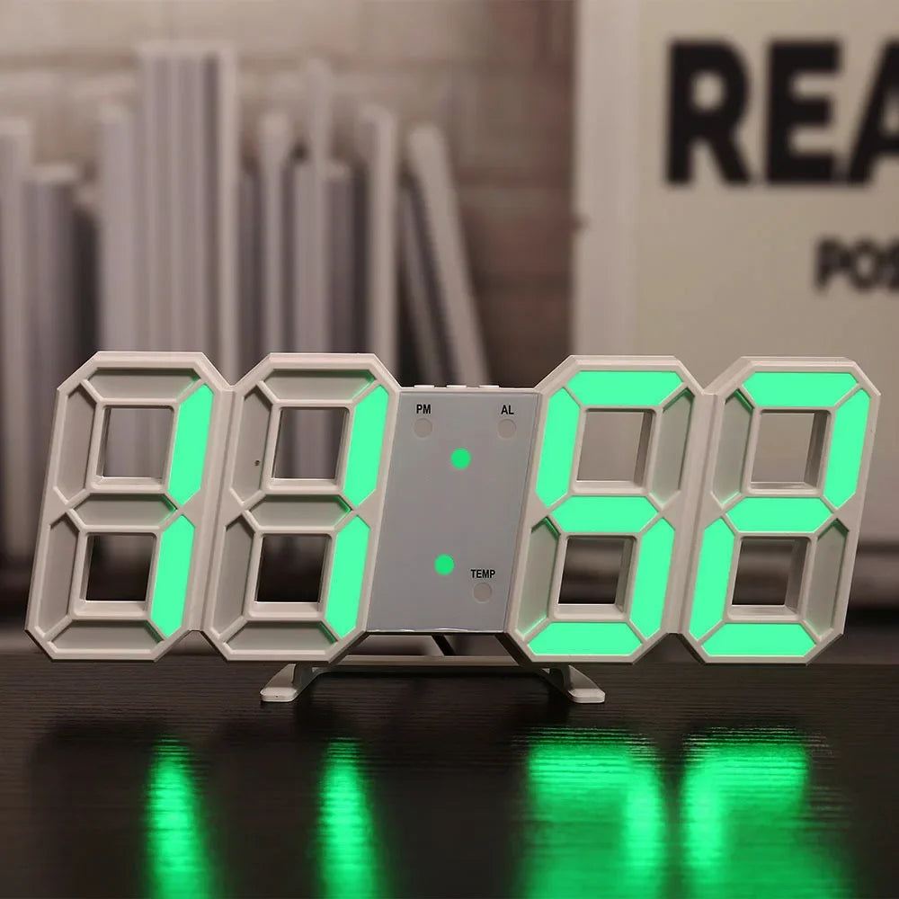 Interior Digital Clock Wall Decor Large Mode Watches Decoration for Bedroom Home and Decoration 3D Hanging Night Room Clocks Led