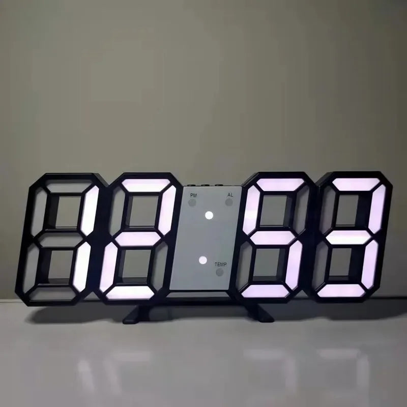 Interior Digital Clock Wall Decor Large Mode Watches Decoration for Bedroom Home and Decoration 3D Hanging Night Room Clocks Led