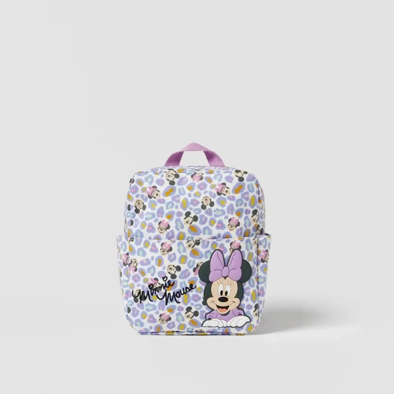 Disney Cartoon Mickey Mouse Cute Fashion Backpack Women's Minnie Canvas School Bag Fashion Large Capacity Backpack Girls Mochila