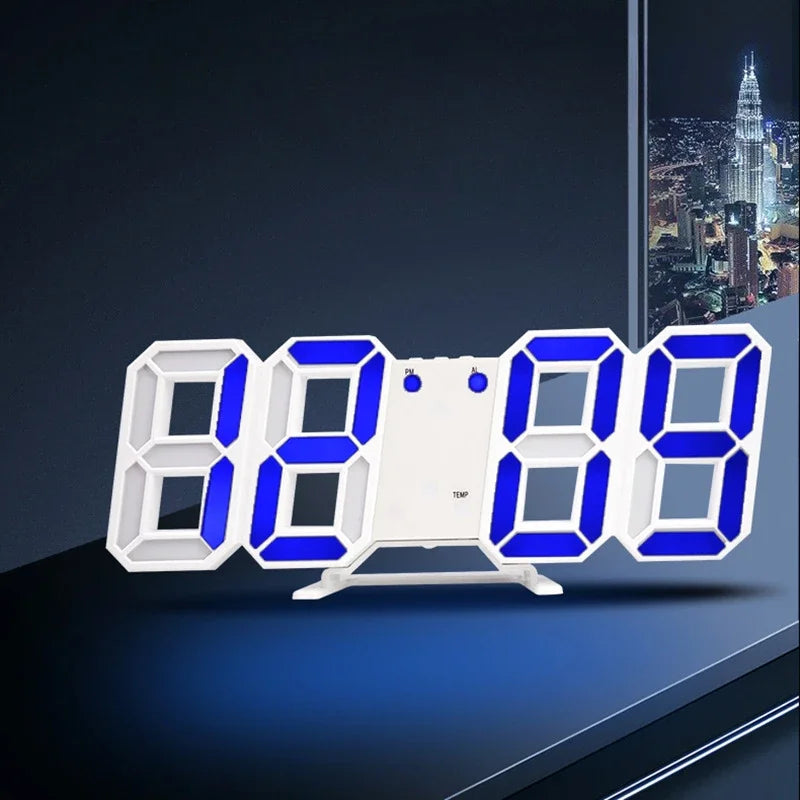 Interior Digital Clock Wall Decor Large Mode Watches Decoration for Bedroom Home and Decoration 3D Hanging Night Room Clocks Led