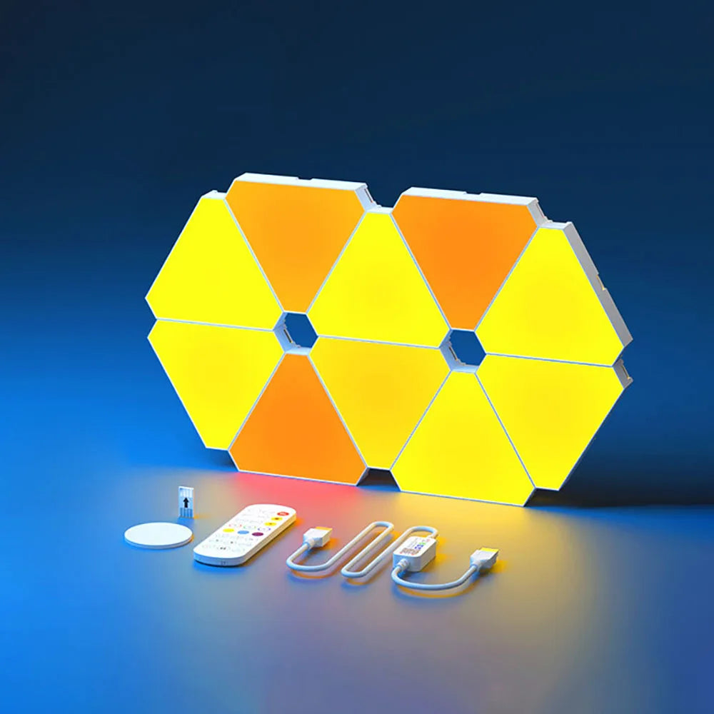 LED Triangle Wall Light USB WIFI Night Light RGB Ambient Light Remote Control Indoor Game Room Bedroom Bedside Decorative Light