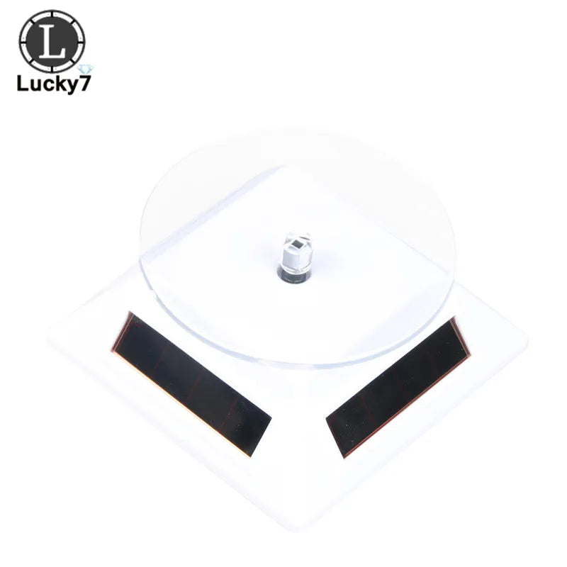 360 Turntable Solar Showcase Rotating Jewelry Watch Ring Phone Stand Display Jewelry Organizer Jewelry Display Stand 4 Colors