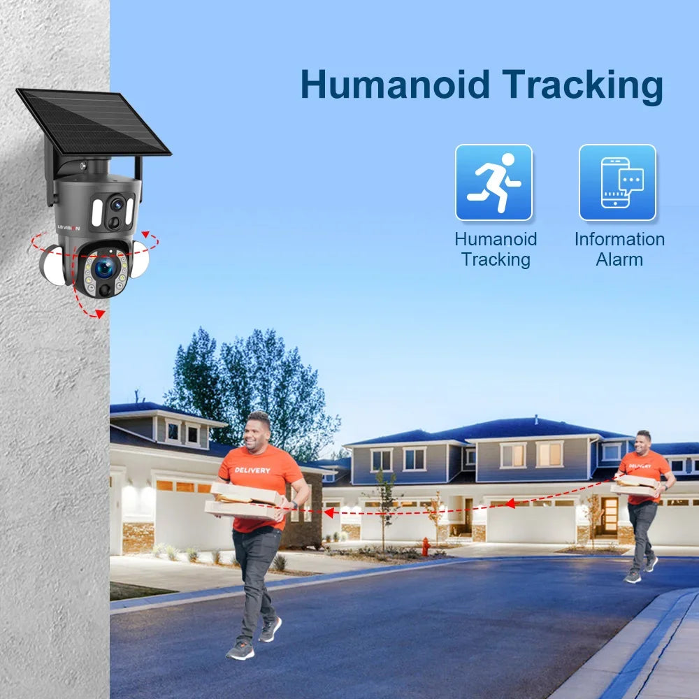 LS VISION 20X Optical Zoom Dual Screen Solar Camera 4G Sim 4K WiFi PTZ Dual PIR Detection Humano Auto Tracking CCTV Camera IP66