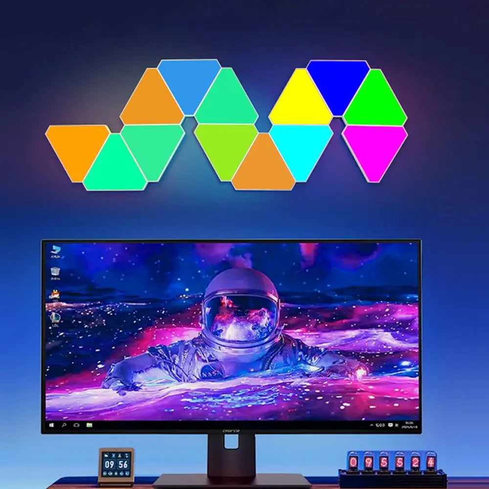 LED Triangle Wall Light USB WIFI Night Light RGB Ambient Light Remote Control Indoor Game Room Bedroom Bedside Decorative Light