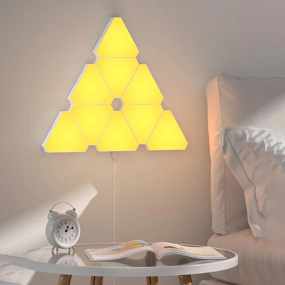 LED Triangle Wall Light USB WIFI Night Light RGB Ambient Light Remote Control Indoor Game Room Bedroom Bedside Decorative Light