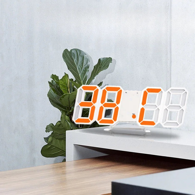 Interior Digital Clock Wall Decor Large Mode Watches Decoration for Bedroom Home and Decoration 3D Hanging Night Room Clocks Led