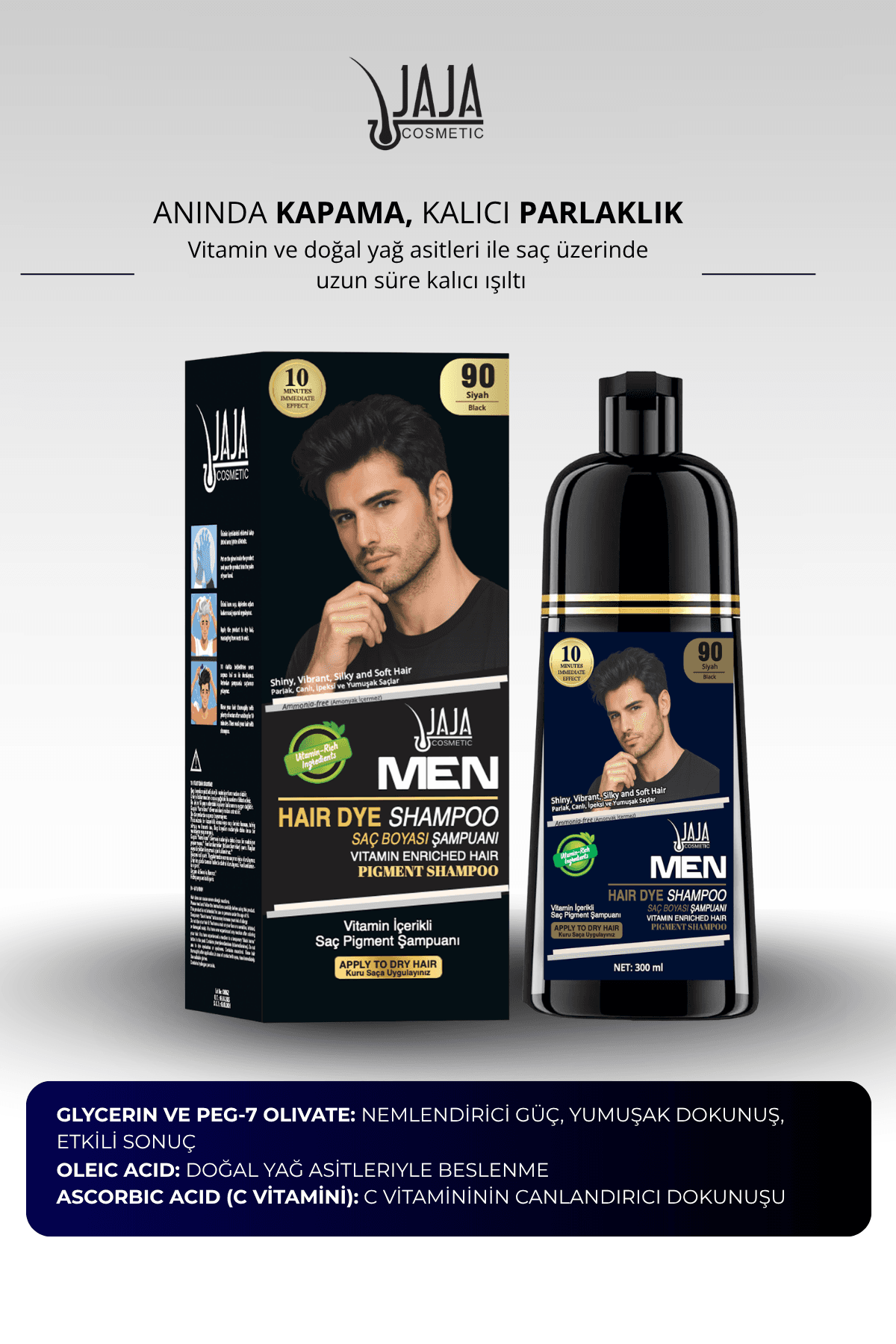 Men Saç Pigment Şampuanı — Siyah