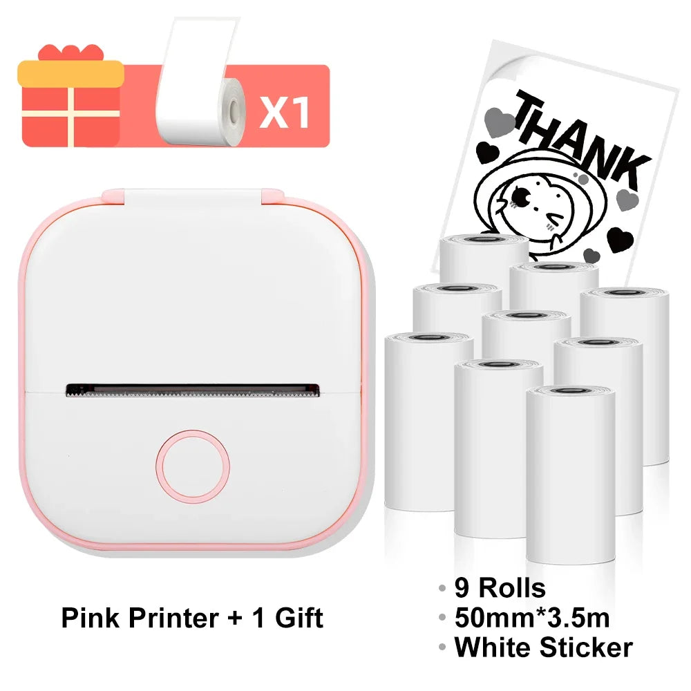 T02 Mini Thermal Printer Phomemo T02 Sticker Maker Machine Portable Bluetooth Pocket Printer Study Supplies for Photos Notes