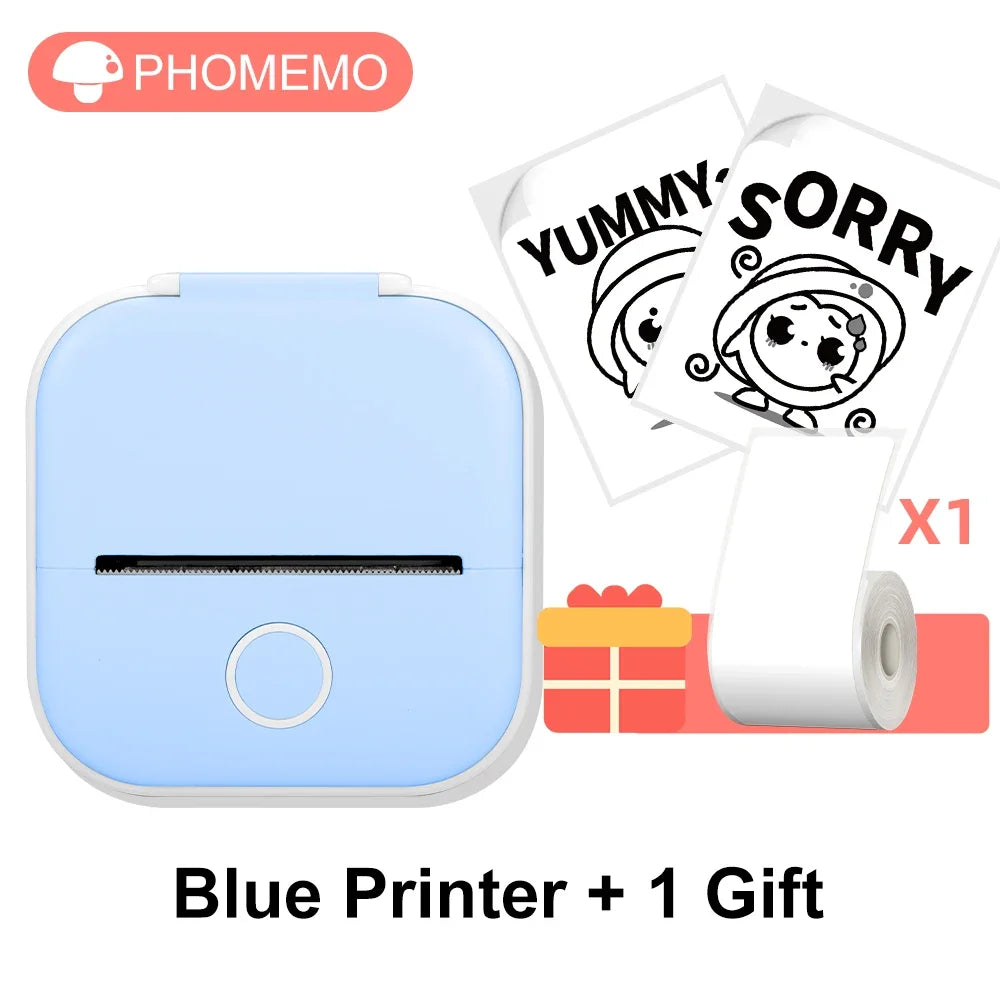 T02 Mini Thermal Printer Phomemo T02 Sticker Maker Machine Portable Bluetooth Pocket Printer Study Supplies for Photos Notes
