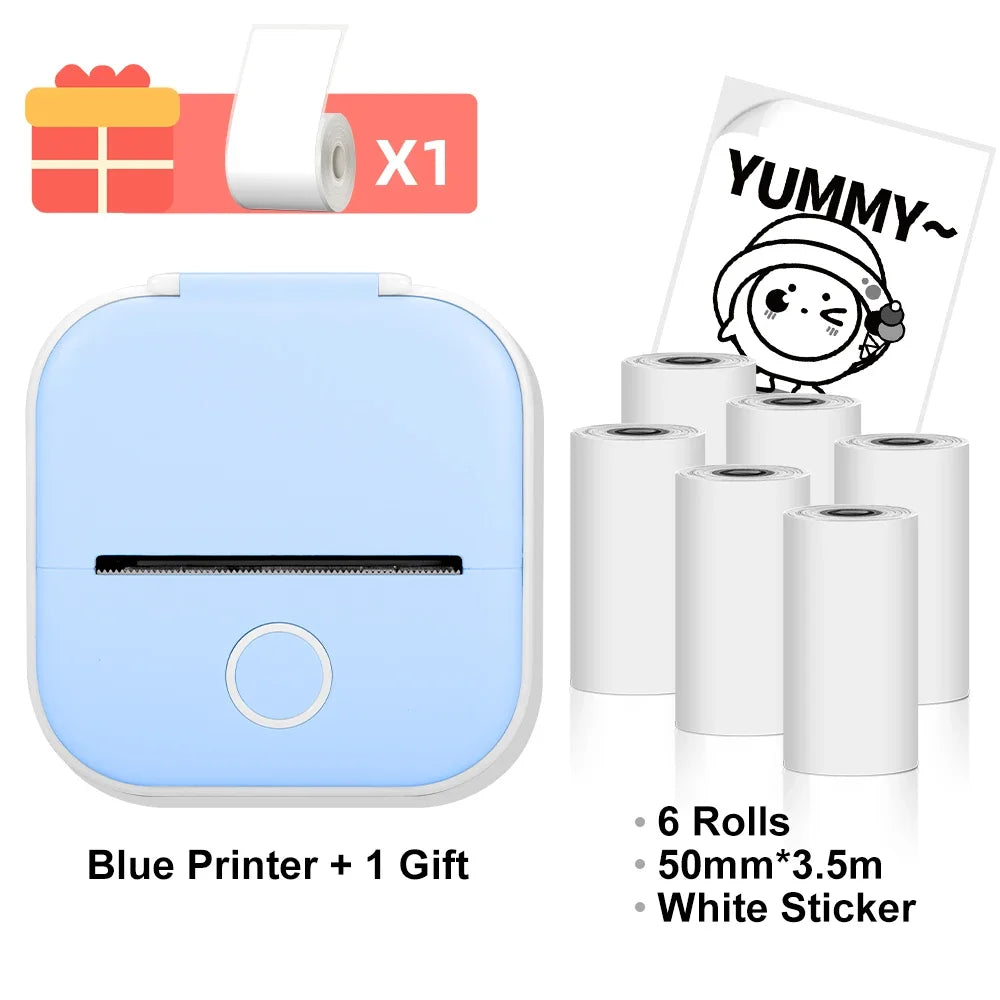 T02 Mini Thermal Printer Phomemo T02 Sticker Maker Machine Portable Bluetooth Pocket Printer Study Supplies for Photos Notes