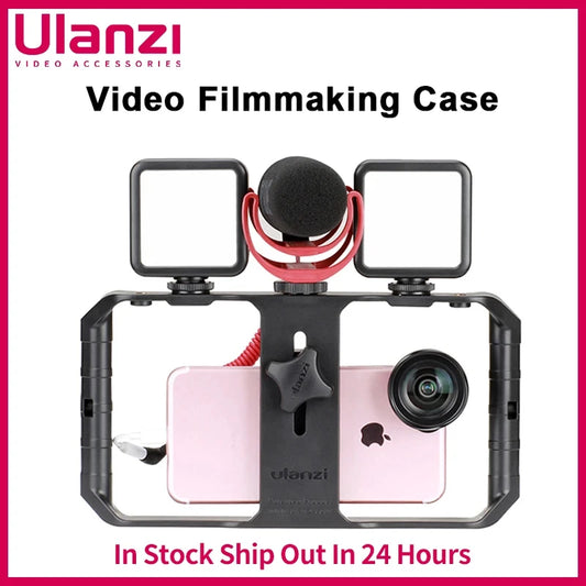 Ulanzi U Rig Pro Smartphone Video Rig With 3 Mounts Video Recording Cell Phone Stabilizer Filmmaking Case Filming Accessories