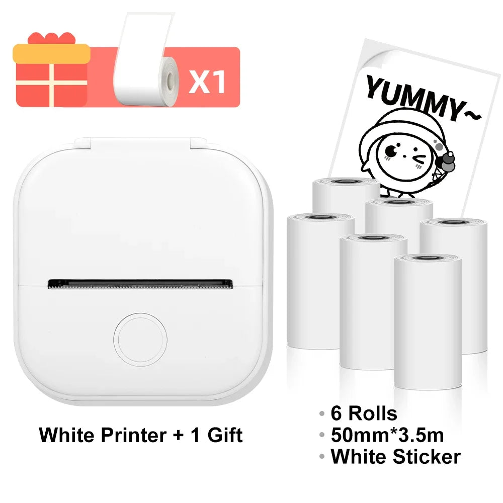 T02 Mini Thermal Printer Phomemo T02 Sticker Maker Machine Portable Bluetooth Pocket Printer Study Supplies for Photos Notes