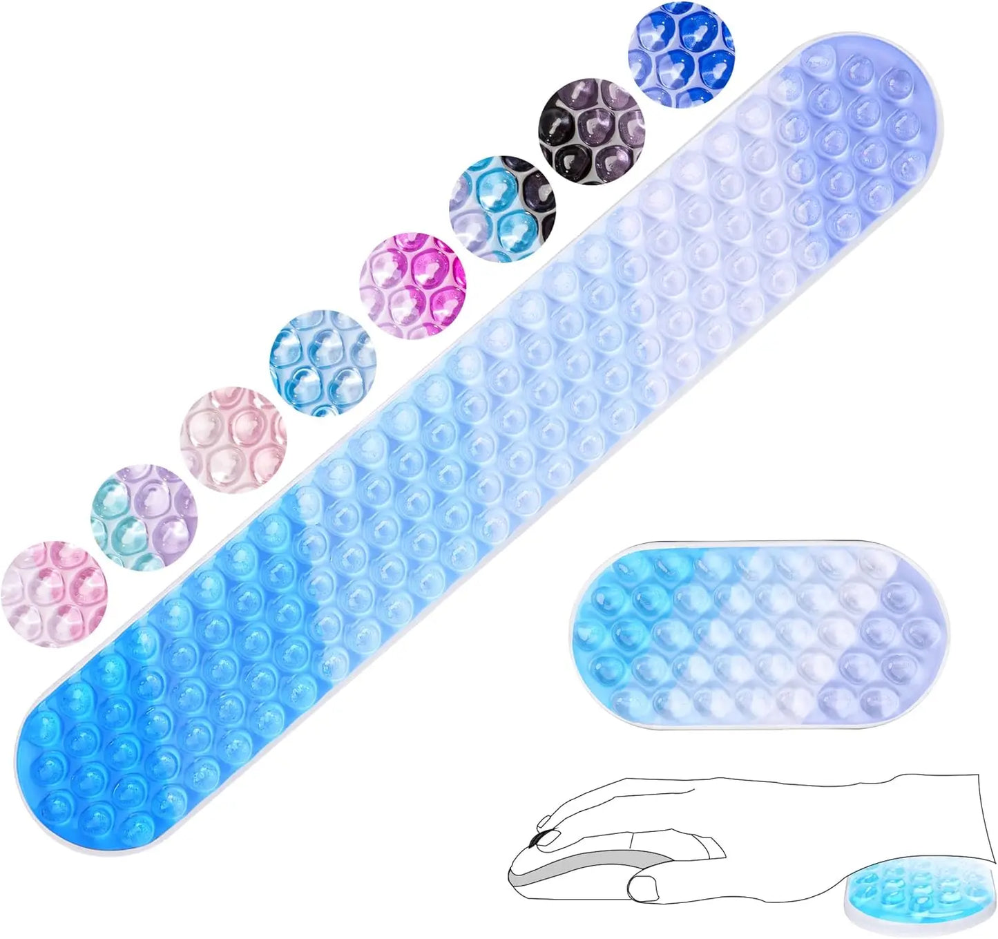 Gel Mouse & Keyboard Wrist Rest Set, Wrist Rest for Computer Keyboard, Mouse Wrist Support, Pain Relief, Cool Touch, Non-Skid