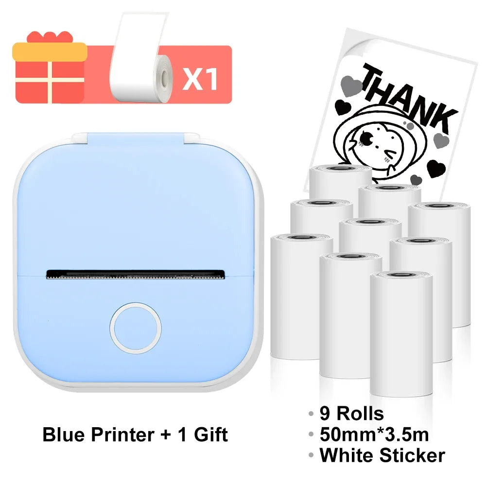 T02 Mini Thermal Printer Phomemo T02 Sticker Maker Machine Portable Bluetooth Pocket Printer Study Supplies for Photos Notes