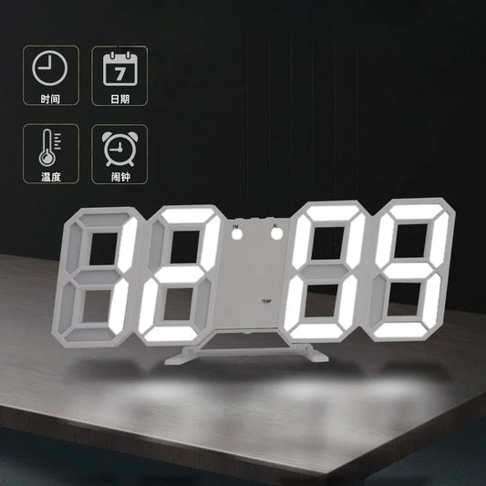 Interior Digital Clock Wall Decor Large Mode Watches Decoration for Bedroom Home and Decoration 3D Hanging Night Room Clocks Led